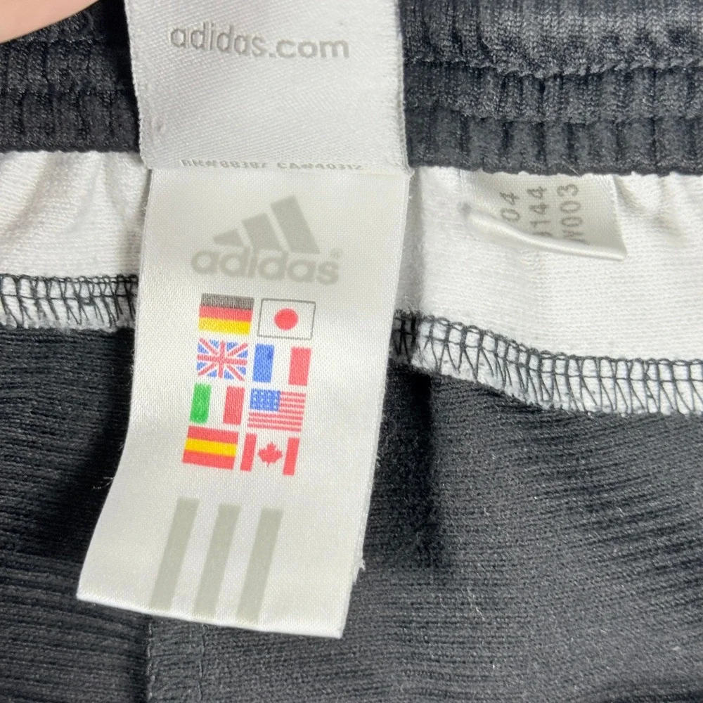 Adidas Mens Large Y2K Soccer Shorts Black White Climalite 3 Stripe 04/04